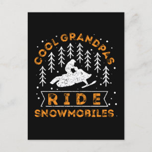 Schneemobil - Coole Grandpas-Fahrt Schneemobile Postkarte