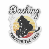 Schneemobil - durch den Schnee stürzen Aufkleber (Vorderseite)