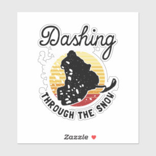 Schneemobil - durch den Schnee stürzen Aufkleber