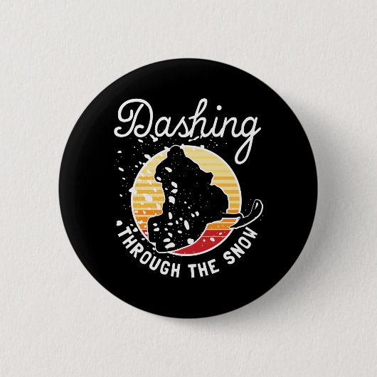 Schneemobil - durch den Schnee stürzen Button (Vorderseite)