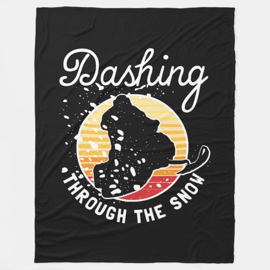 Schneemobil - durch den Schnee stürzen Fleecedecke (Vorderseite)