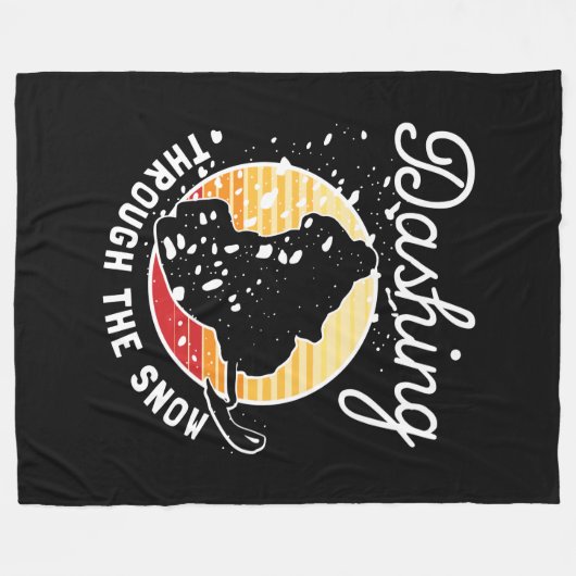 Schneemobil - durch den Schnee stürzen Fleecedecke (Vorderseite (Horizontal))