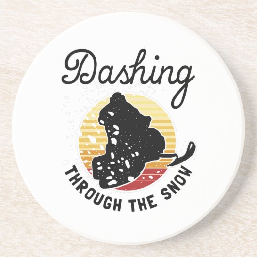 Schneemobil - durch den Schnee stürzen Getränkeuntersetzer (Vorne)