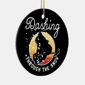 Schneemobil - durch den Schnee stürzen Keramik Ornament (Rechts)