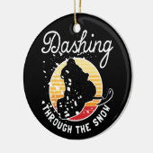 Schneemobil - durch den Schnee stürzen Keramik Ornament (Links)