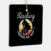 Schneemobil - durch den Schnee stürzen Keramikornament (Rechts)