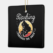 Schneemobil - durch den Schnee stürzen Keramikornament (Links)