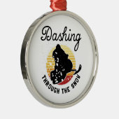 Schneemobil - durch den Schnee stürzen Ornament Aus Metall (Rechts)