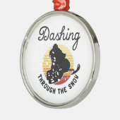 Schneemobil - durch den Schnee stürzen Ornament Aus Metall (Links)