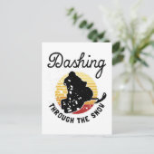 Schneemobil - durch den Schnee stürzen Postkarte (Stehend Vorderseite)