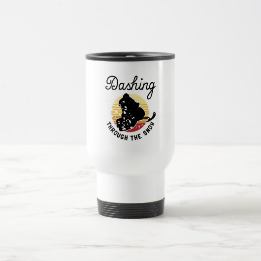 Schneemobil - durch den Schnee stürzen Reisebecher (Mittel)