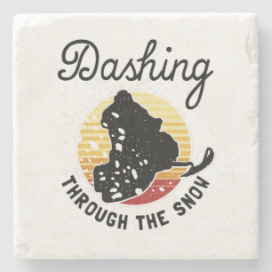 Schneemobil - durch den Schnee stürzen Steinuntersetzer