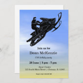 Schneemobil Einladung (Vorne/Hinten)