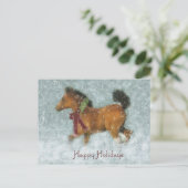 Schneemobil Feiertagspostkarte (Stehend Vorderseite)