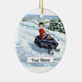 Schneemobil - Frauen Keramikornament (Rechts)