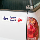 Schneemobil/Frieden, Liebe, Schlitten Autoaufkleber (Auf Lkw)