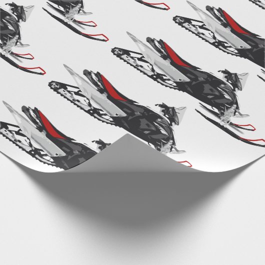 Schneemobil Geschenkpapier (Ecke)