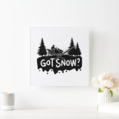 Schneemobil - Got Schnee Quadratische Wanduhr (Zuhause)