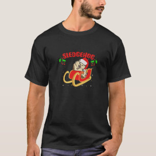 Schneemobil Igel Schneeschlitten Weihnachtsgeschir T-Shirt