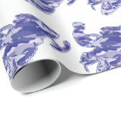 Schneemobil in Blue Camouflage Geschenkpapier (Rolleneckpunkt)
