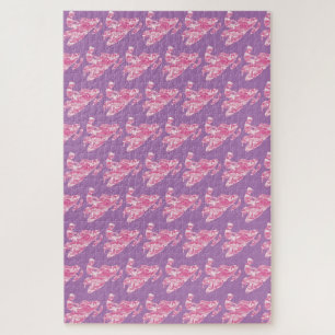 Schneemobil in Camouflage Pink Puzzle
