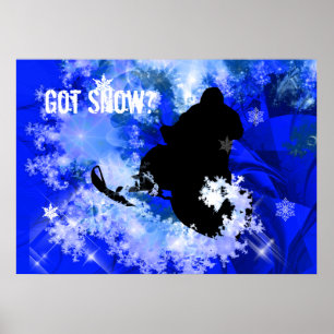 Schneemobil in der Lawine Poster