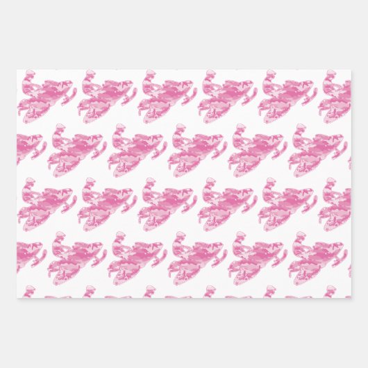 Schneemobil in rosa Camouflage Geschenkpapier Set (Vorderseite 3)