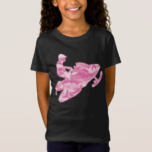 Schneemobil in rosa Camouflage T-Shirt