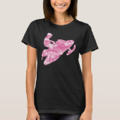 Schneemobil in rosa Camouflage T-Shirt (Vorderseite)