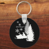 Schneemobil lassen Sie es schwarz Schlüsselanhänger (Vorderseite)