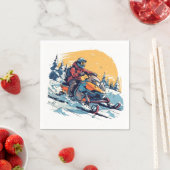 Schneemobil mit Sunset Partys Napkins Serviette (Beispiel)