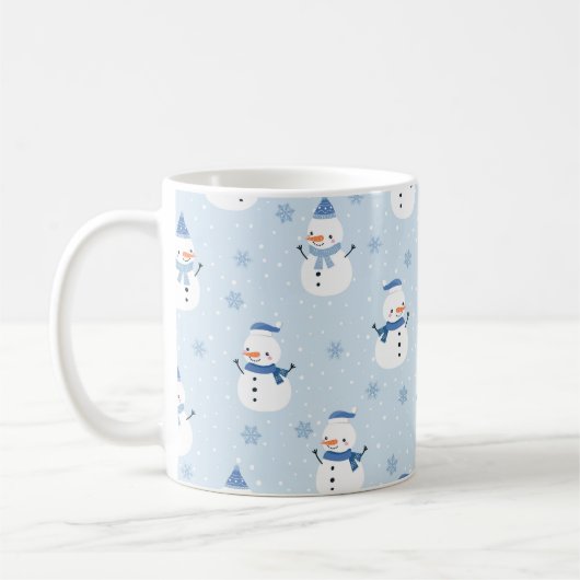 Schneemobil-Muster, Winter Hintergrund, Winter Kaffeetasse (Links)