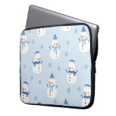 Schneemobil-Muster, Winter Hintergrund, Winter Laptopschutzhülle (Vorderseite Links)