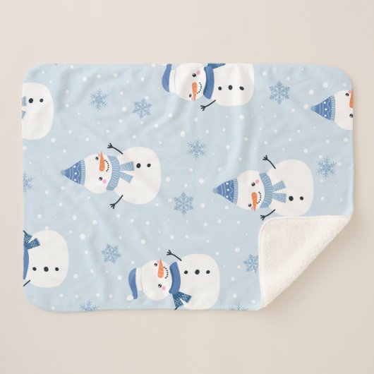 Schneemobil-Muster, Winter Hintergrund, Winter Sherpadecke (Vorderseite (Horizontal))