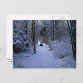 Schneemobil nach frischem Schneefall Winter Postkarte (Vorne/Hinten)
