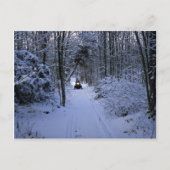 Schneemobil nach frischem Schneefall Winter Postkarte (Vorderseite)