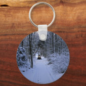 Schneemobil nach frischem Schneefall Winter Schlüsselanhänger (Vorderseite)