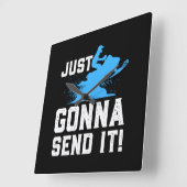 Schneemobil - Nur Gonna schicken Quadratische Wanduhr (Winkel)