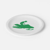 Schneemobil Pappteller (Schrägansicht)