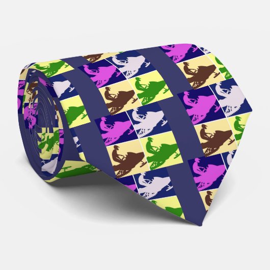 Schneemobil/Pop Art Krawatte (Gerollt)