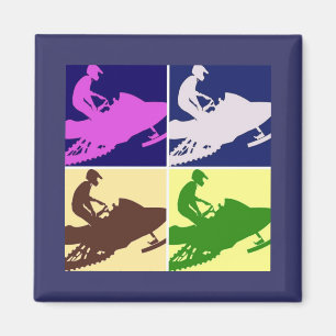 Schneemobil/Pop Art Magnet