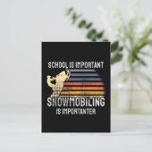 Schneemobil Postkarte (Stehend Vorderseite)