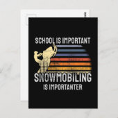 Schneemobil Postkarte (Vorne/Hinten)