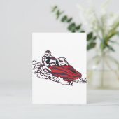 Schneemobil Postkarte (Stehend Vorderseite)