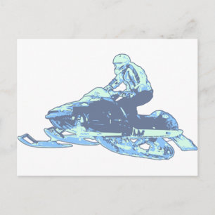 Schneemobil Postkarte