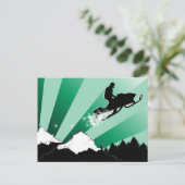 Schneemobil. Postkarte (Stehend Vorderseite)