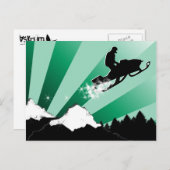 Schneemobil. Postkarte (Vorne/Hinten)