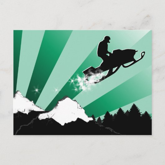 Schneemobil. Postkarte (Vorderseite)