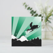 Schneemobil : Pthalo-Powder Einladung (Stehend Vorderseite)