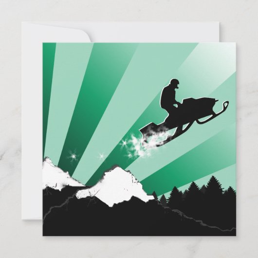 Schneemobil : Pthalo-Powder Einladung (Vorderseite)